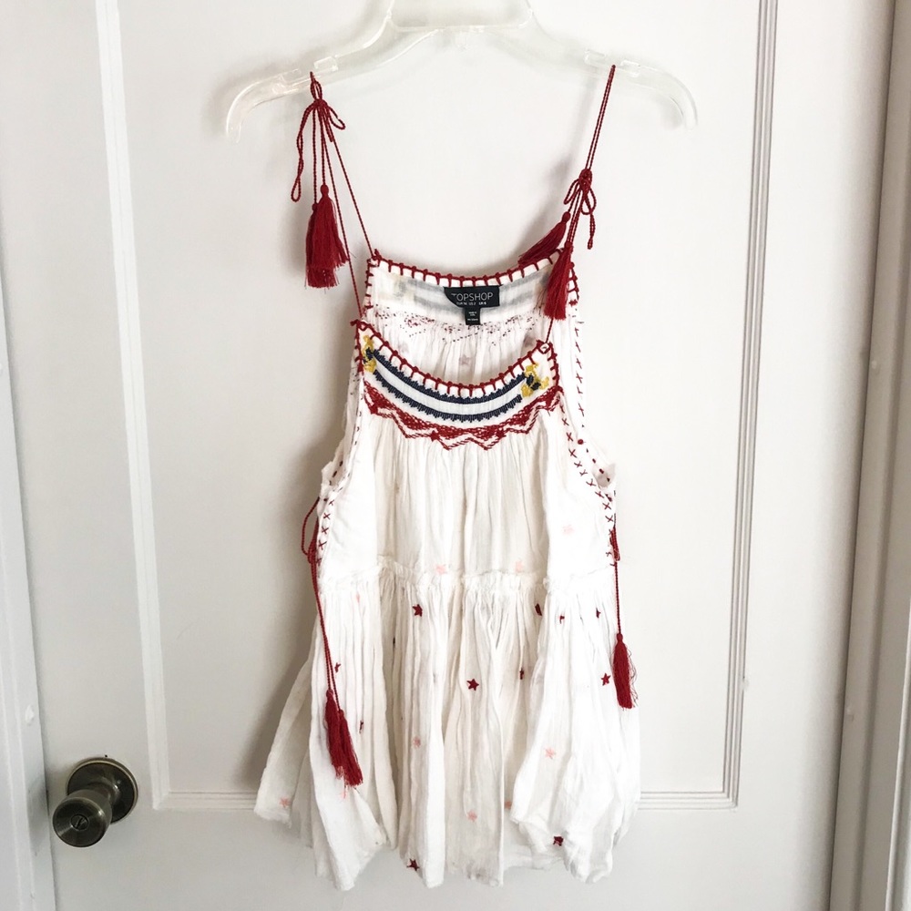 Topshop embroidered star top